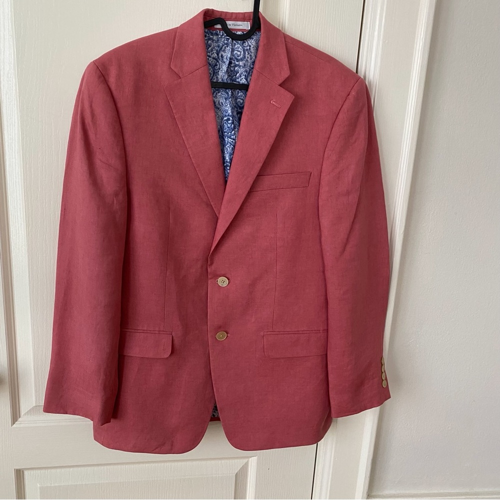 Lauren Ralph Lauren Men's Pink Red Linen Blend Blazer